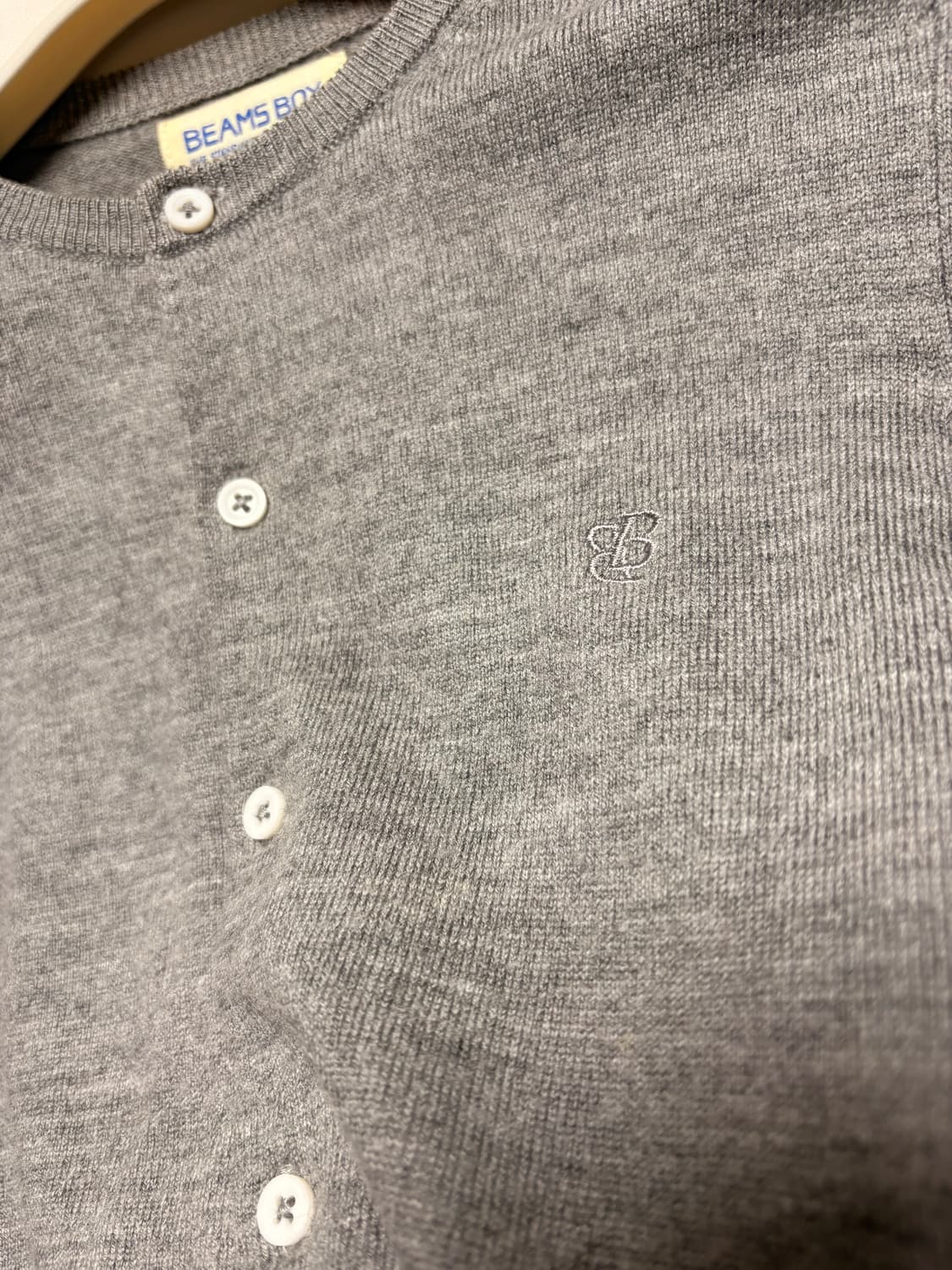 BEAMS BOY 빔즈보이 그레이 라운드넥 가디건 상품이미지3