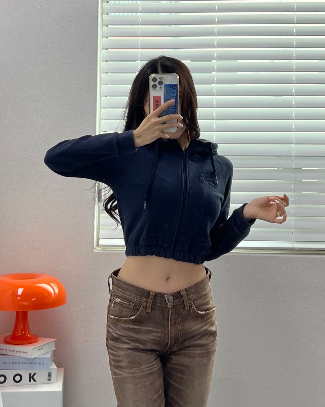 (WOMEN)라코스테 크롭 후드-M1604 상품이미지1