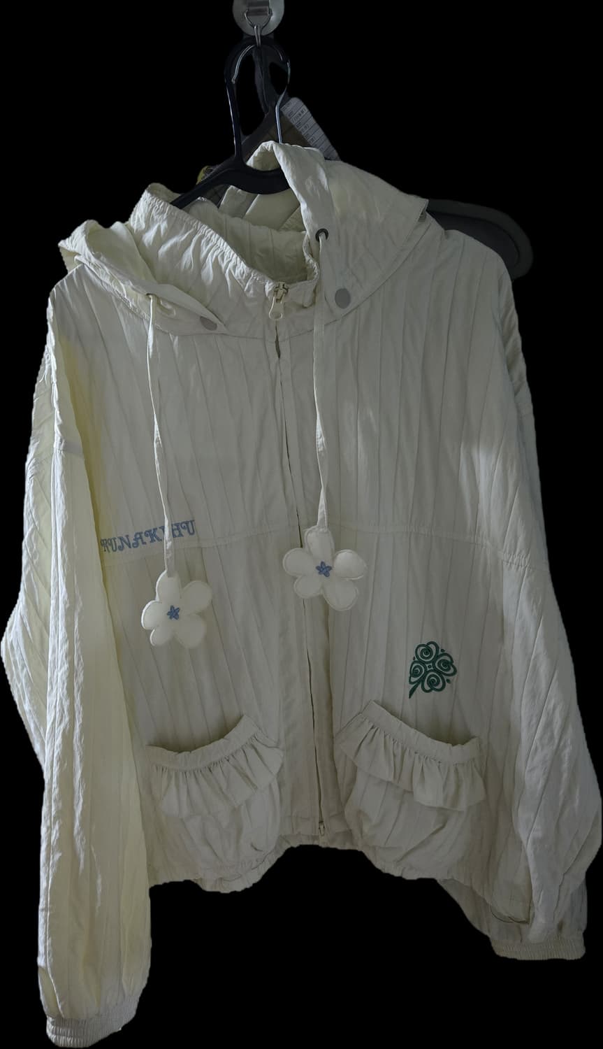 엑스톤즈우먼  WXJ017 럭키 플라워 프릴 윈드브레이커 (IVORY) 상품이미지2