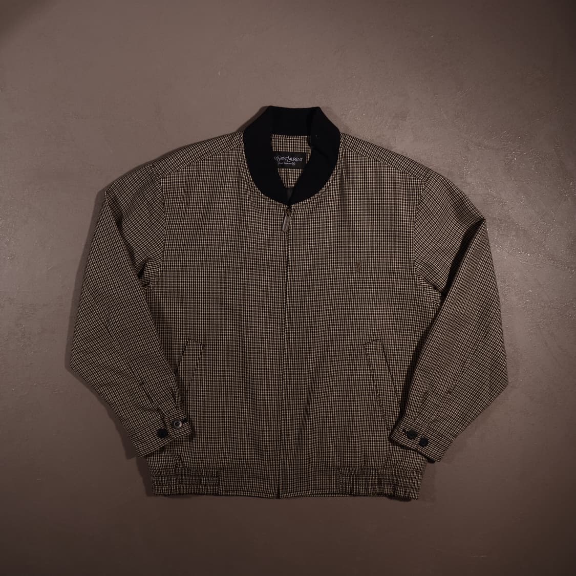 입생로랑 체크 블루종 자켓 상품이미지1