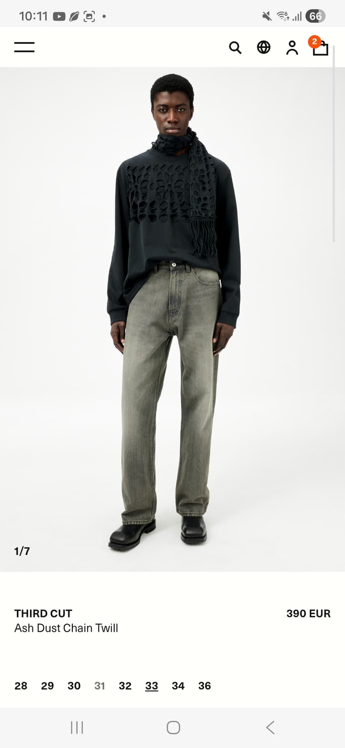 아워레가시 25FW 써드컷 애쉬 더스트체인트윌 33  택o M4255TA 상품이미지1