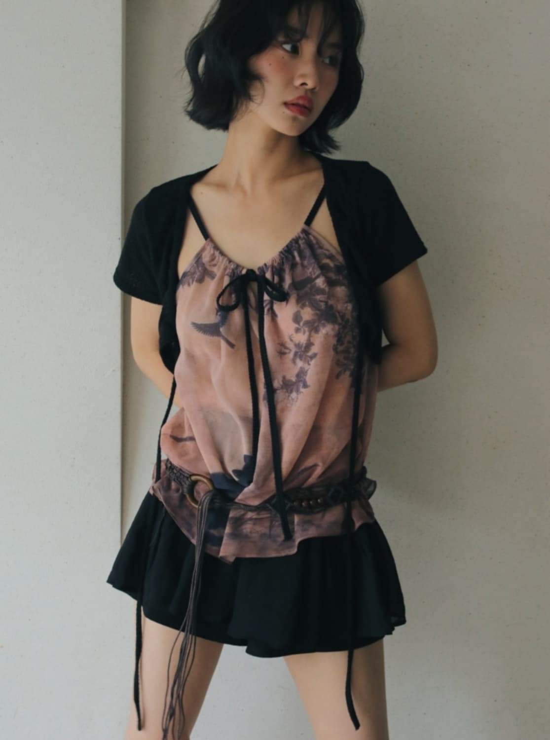 한땀한땀 묘작도 쉬폰나시 상품이미지2