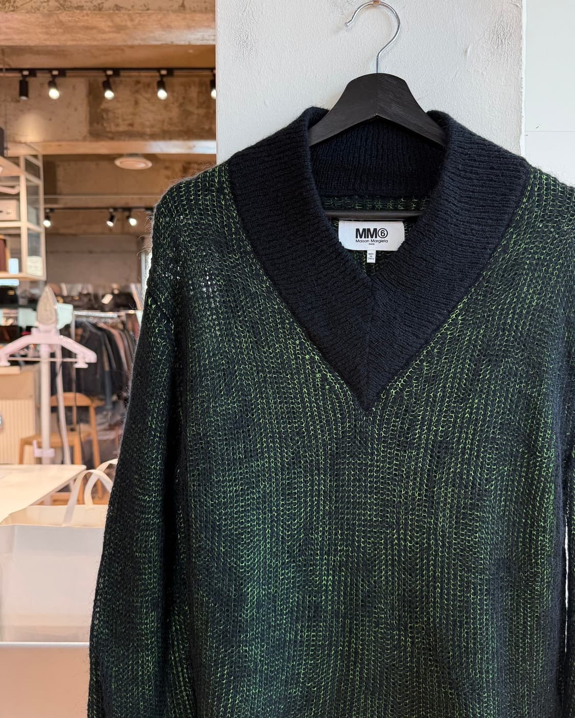 mm6 그린 블랙 컷 아웃 니트  상품이미지4