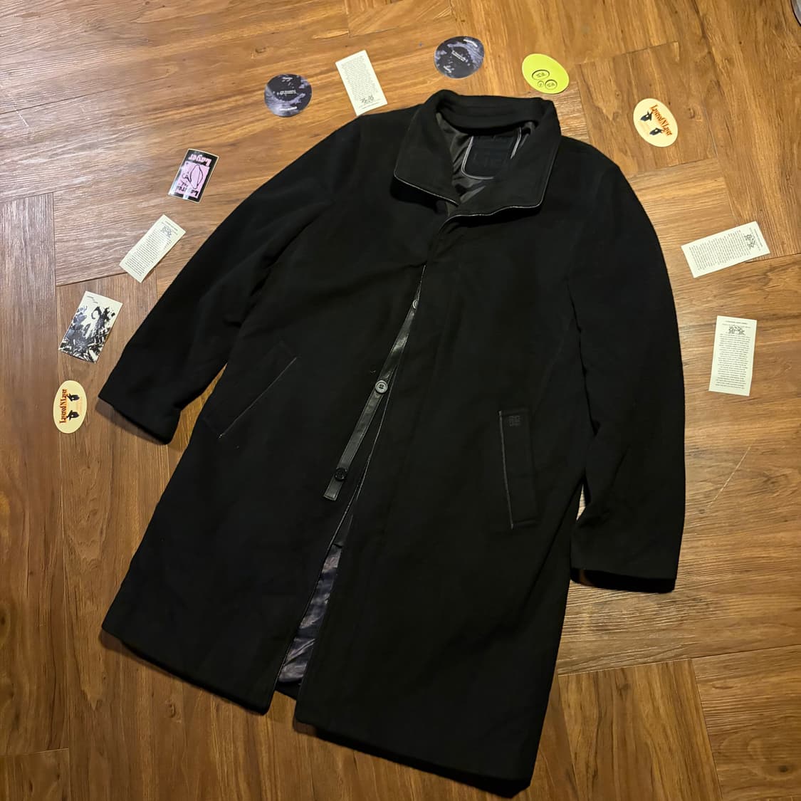 Givenchy high neck leather cashmere coat 상품이미지4