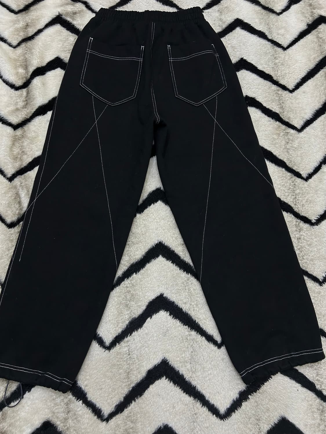 [S]트래블 스티치 트레이닝 팬츠/블랙 상품이미지3