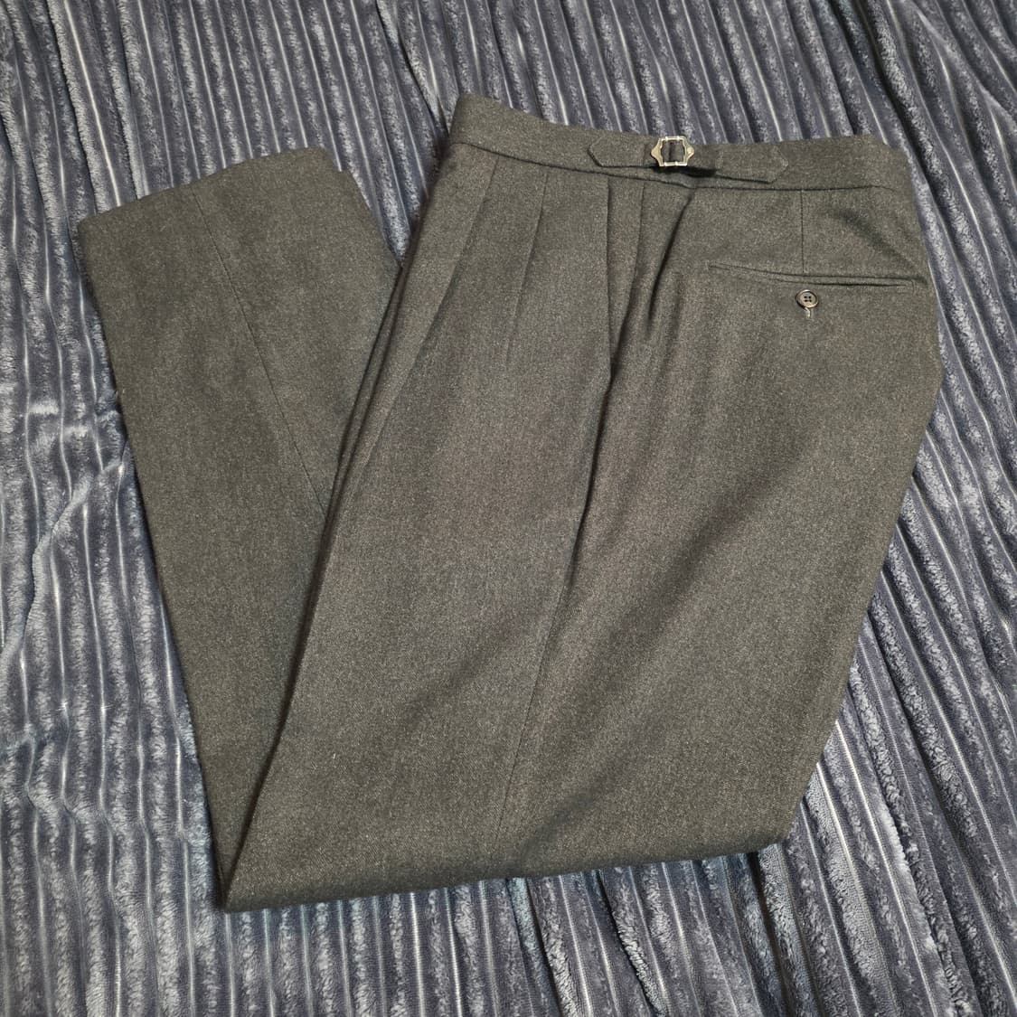 메버릭 헤링본 트위드 투턱 트라우저 브라운 L(34) 상품이미지7