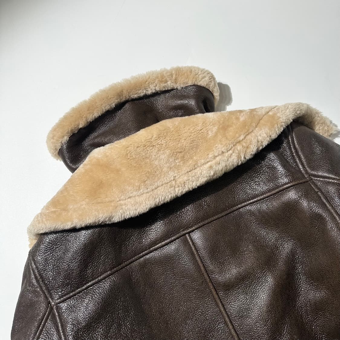 WHA IN 레이어드 카라 램스킨 시어링 무스탕 봄버 자켓 상품이미지6