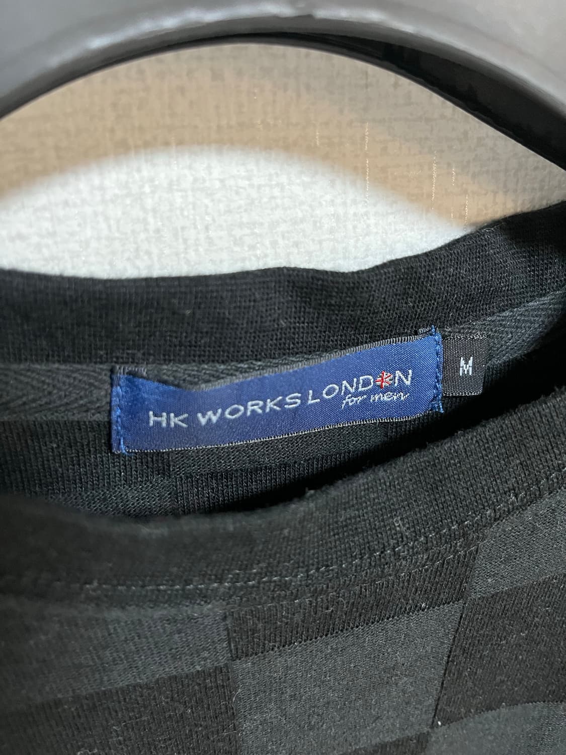 HK WORKS LONDON 블랙 체크 포켓 반팔티 M 상품이미지3