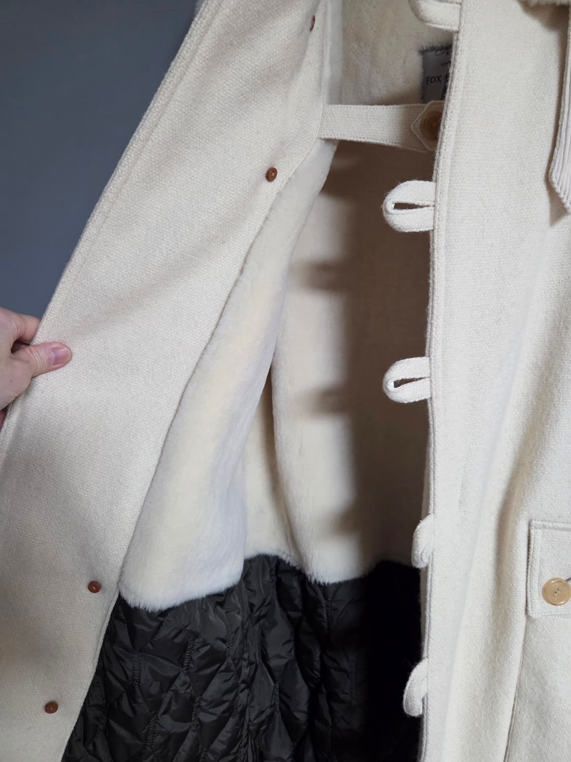 이스트로그 퍼 카라 코트 아이보리 상품이미지6