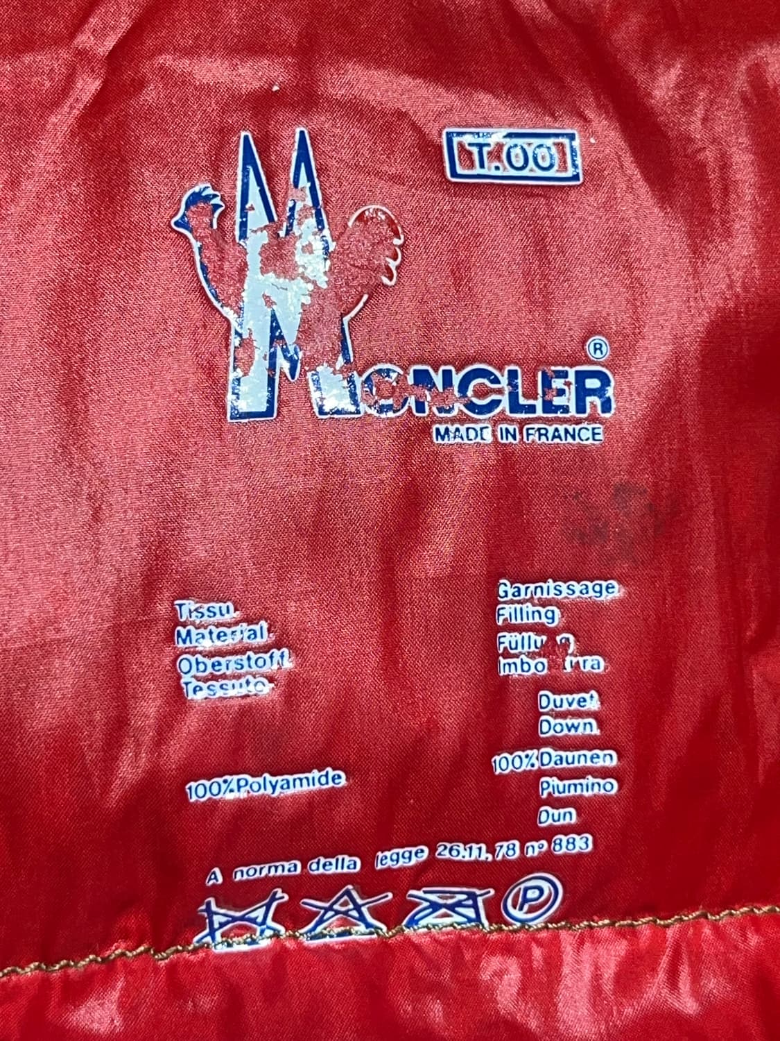 80's 몽클레어 아식스 구스 다운 패딩 moncler 상품이미지6