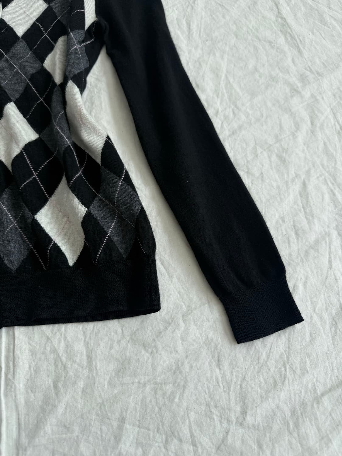 긱시크 러블리 아가일 메리나 울 가디건 상품이미지4