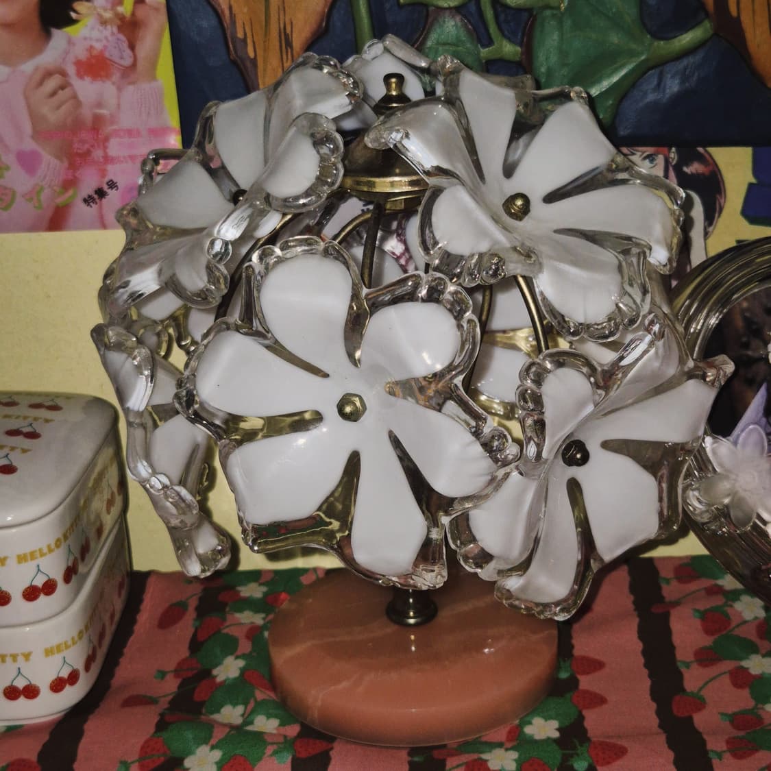 키시마 레트로 핑크 마블 부케 꽃잎 램프 상품이미지8