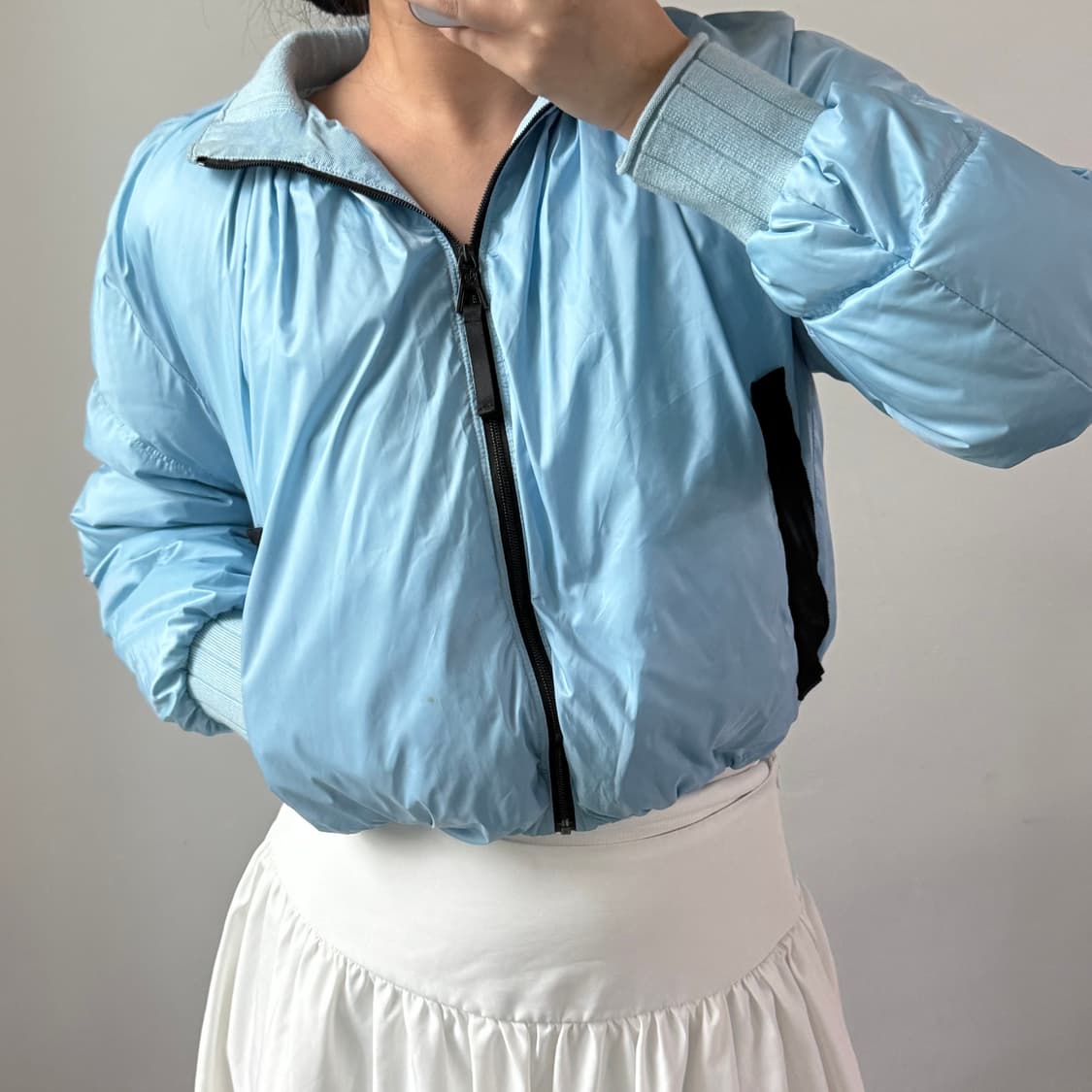 오브제 라이트 블루 숏 점퍼 상품이미지1