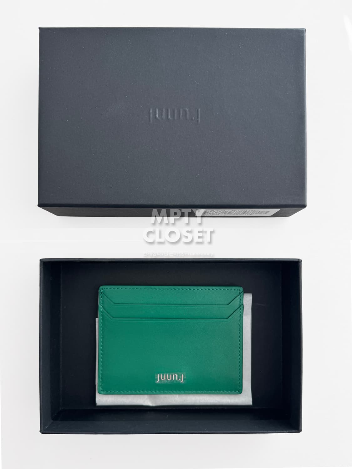 준지 레더 카드지갑 그린 상품이미지5