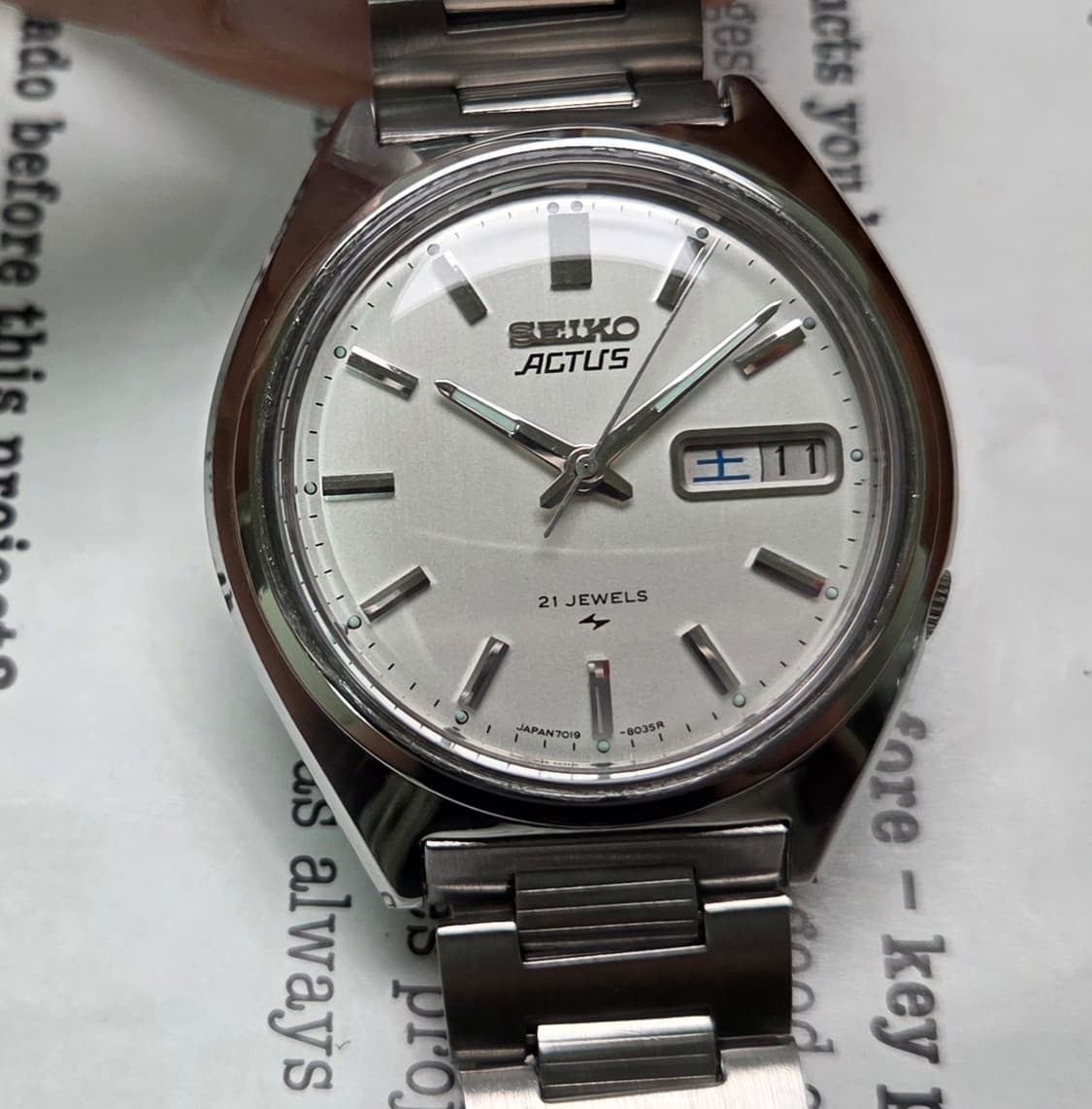 빈티지 세이코 액투스 7019 한자 데이데이트 순정 실버판 브레이슬릿 v 상품이미지1