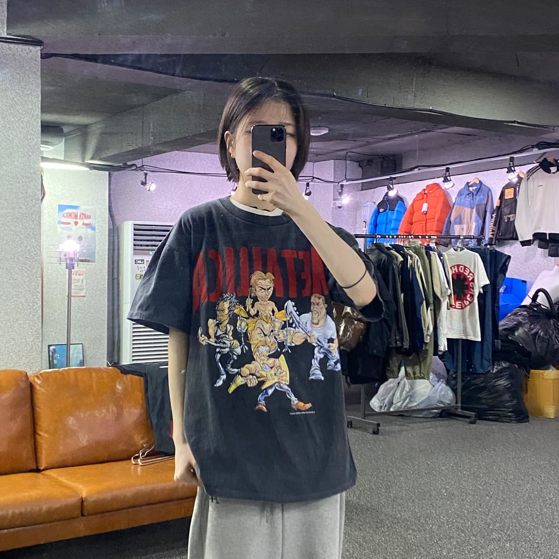 메탈리카 밴드 캐리커쳐 프린팅 반팔티 B4250 상품이미지1