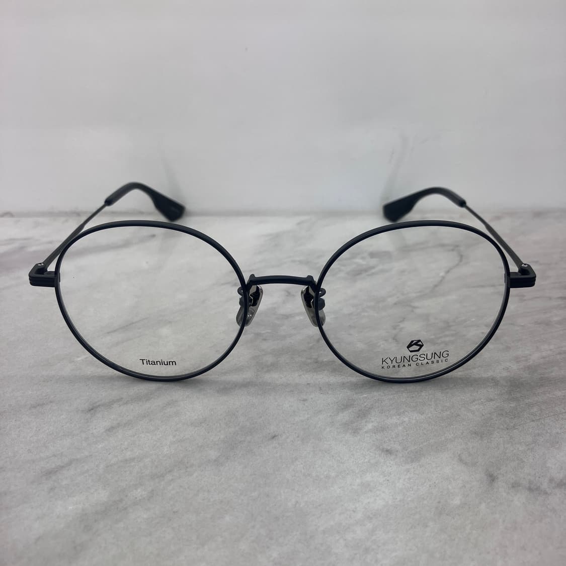 D03 경성 京城 1981 무광 블랙 라운드 메탈테 안경 상품이미지6