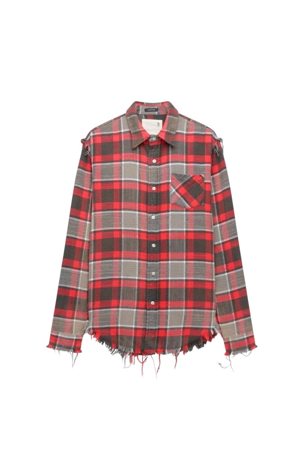 R13 로우 엣지 플레이드 셔츠 상품이미지1