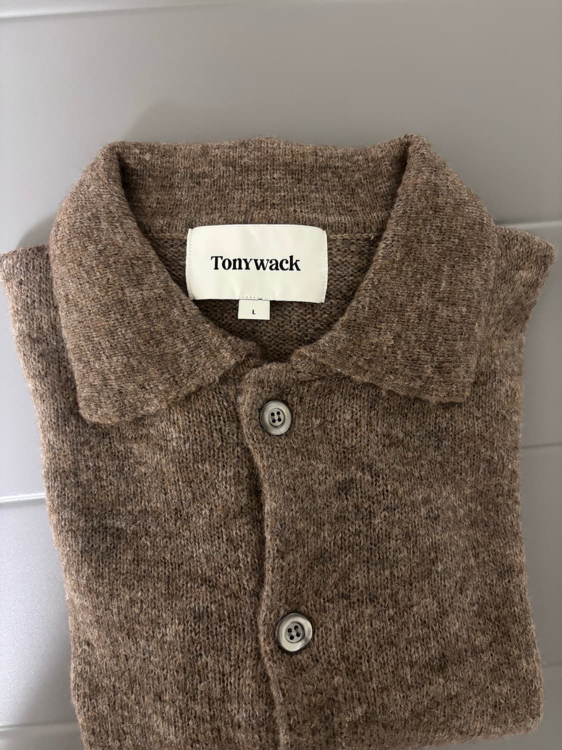 (L) 토니웩 모헤어 칼라 가디건 멜란지 베이지 상품이미지4