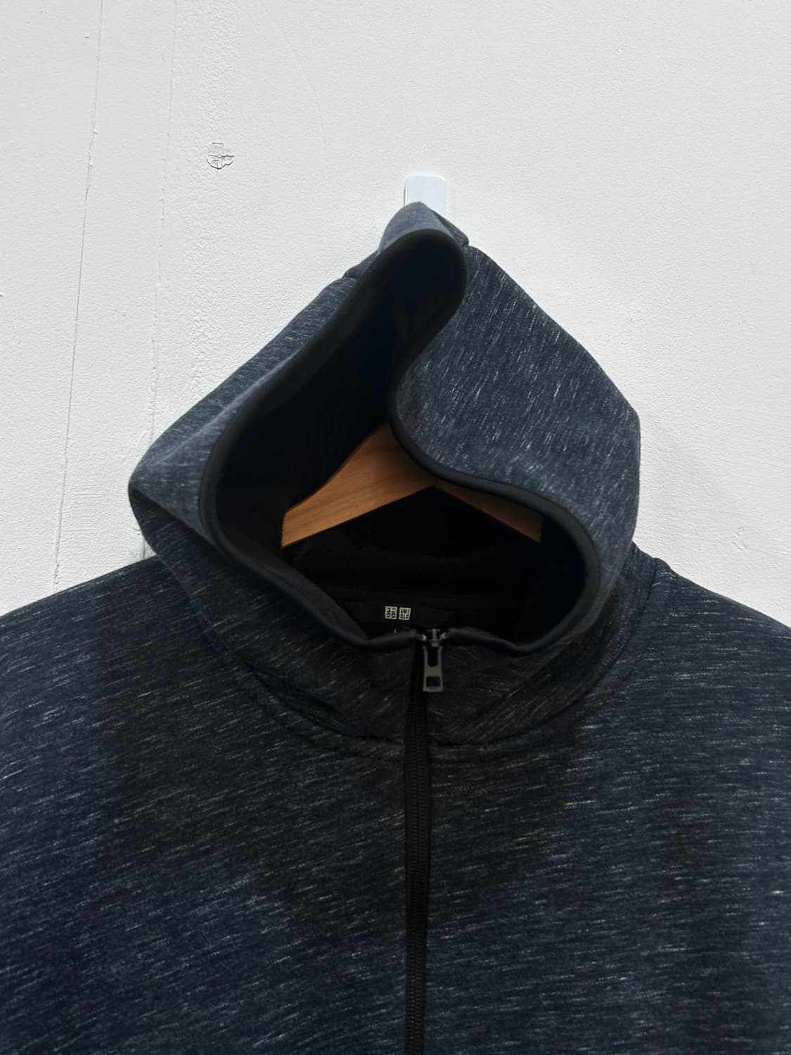 유니클로 블럭테크 플리스 후드집업 여성 L 사이즈 네이비 상품이미지2