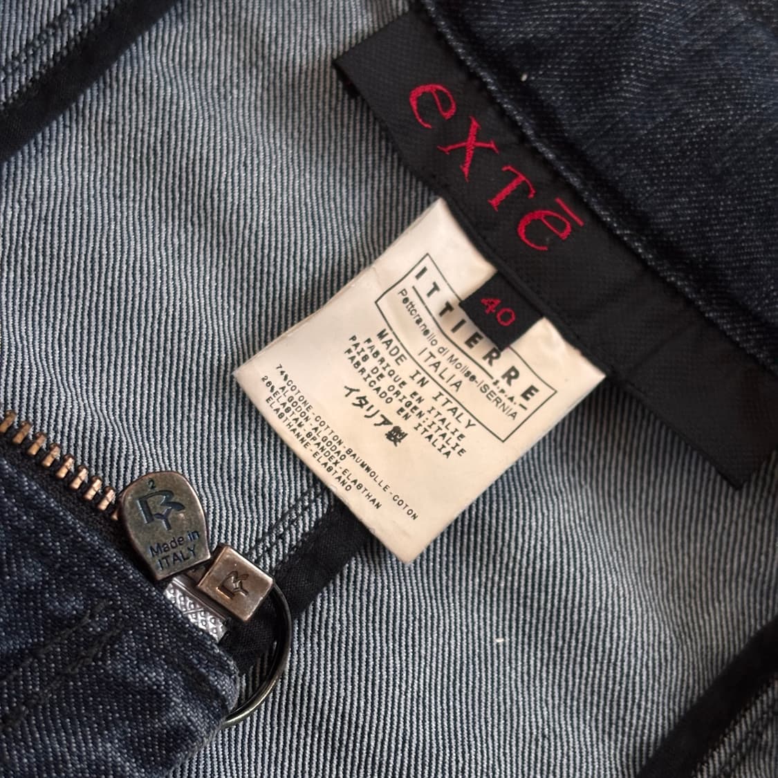 EXTE 엑스떼 여성 S 데님 자켓 스판 바이커 이태리 수입 정품 상품이미지7