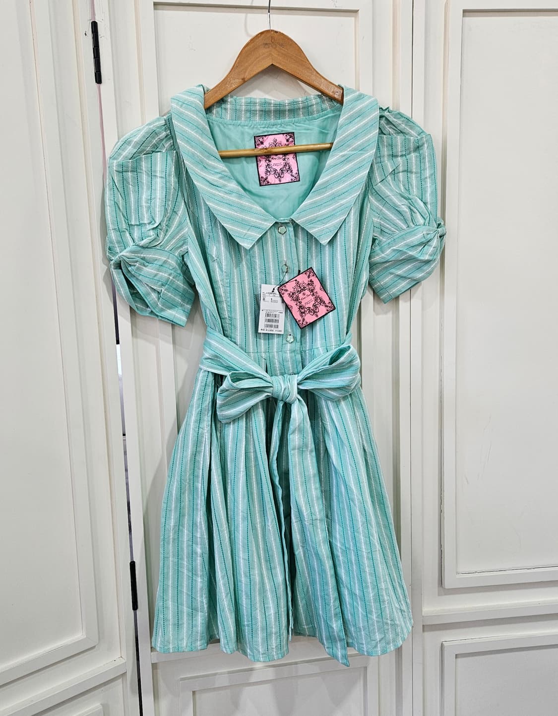 민트 스트라이프 세일러카라 원피스 상품이미지1