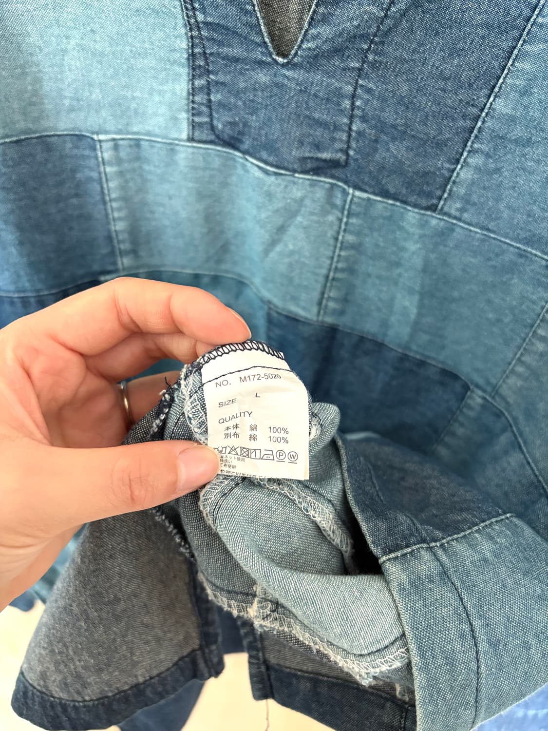 일본 캐주얼 빈티지 패치워크 데님 튜닉 셔츠/롱슬리브 (캐피탈st) 상품이미지6