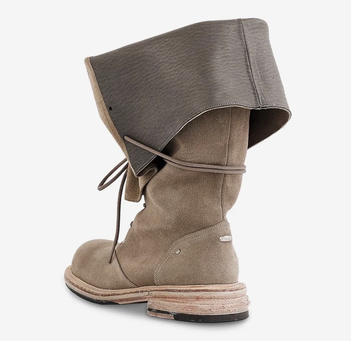 네거티브쓰리 Folded lace-up long boots_Sand 상품이미지2