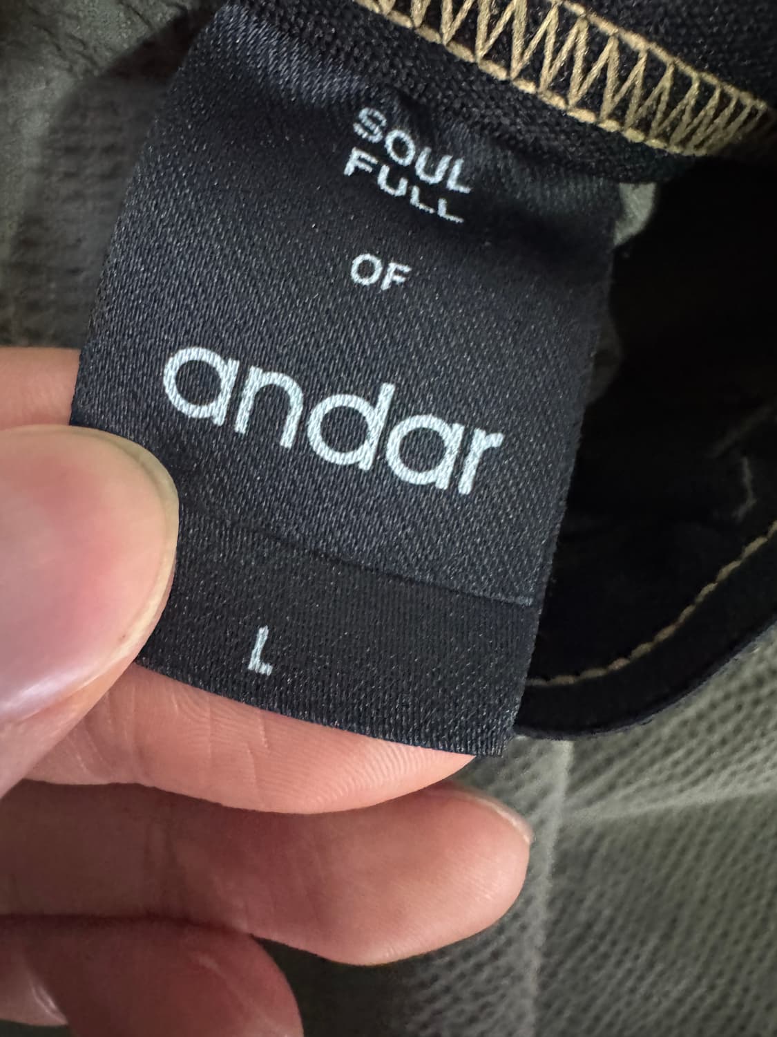 안다르 andar 와플 트레이닝 밴딩 나일론 반바지 L 카키 상품이미지2