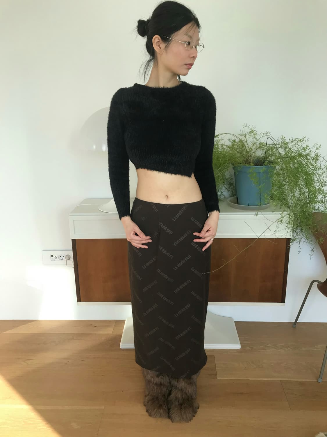 vintage black crop knit 상품이미지5