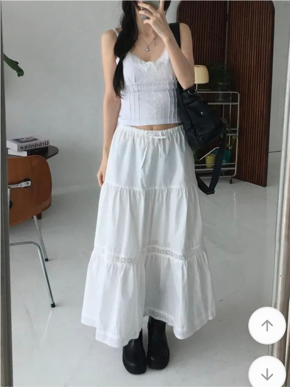 [새상품] 화이트 레이스 롱스커트 상품이미지3