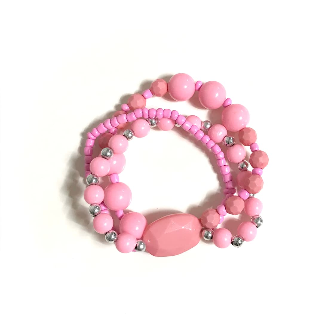 일본 빈티지 y2k 키치 갸루 팝 핑크 비즈 팔찌 히메갸루 오네갸루 상품이미지2