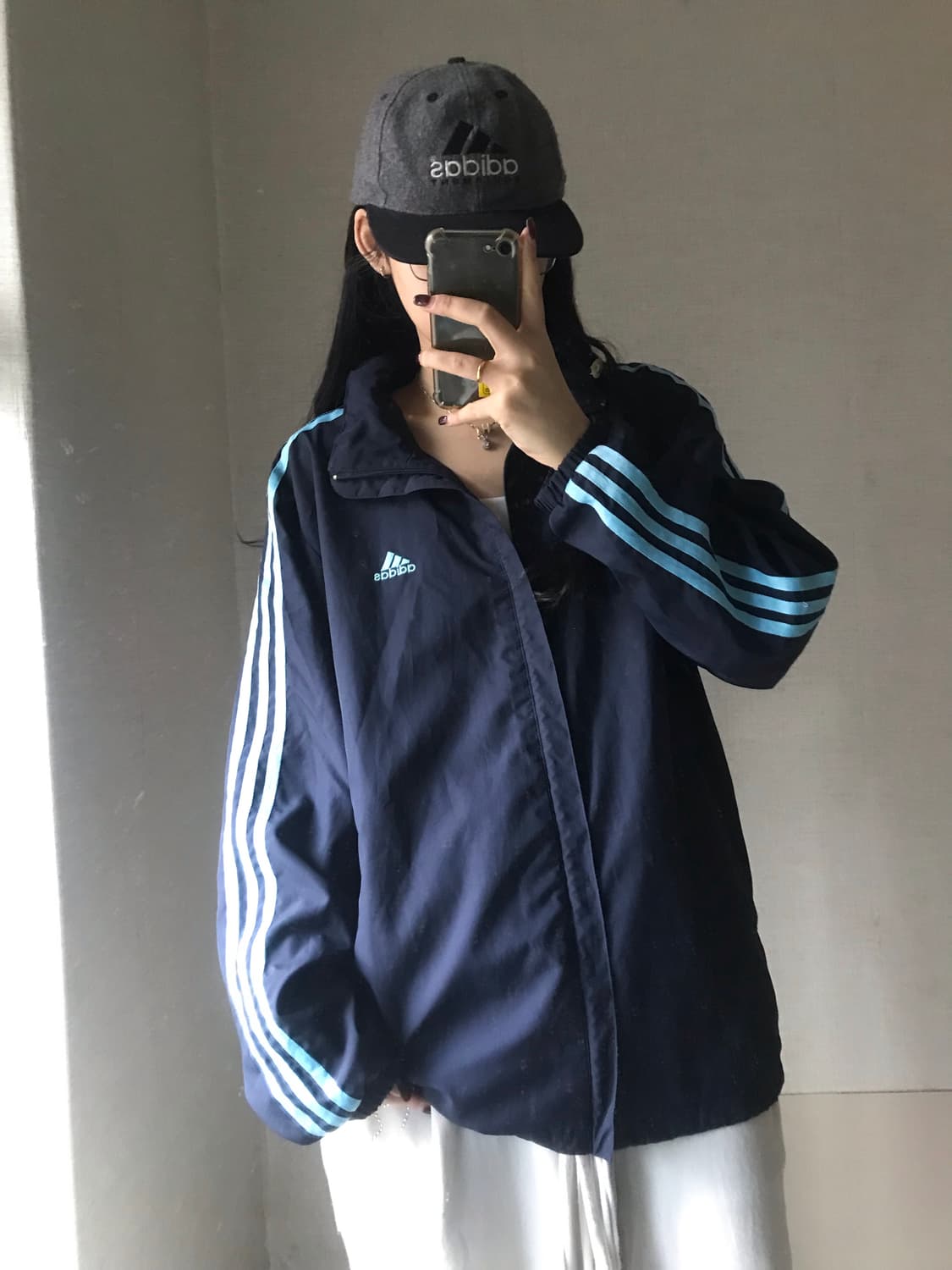 아디다스 네이비 연하늘 00s 바람막이 상품이미지1