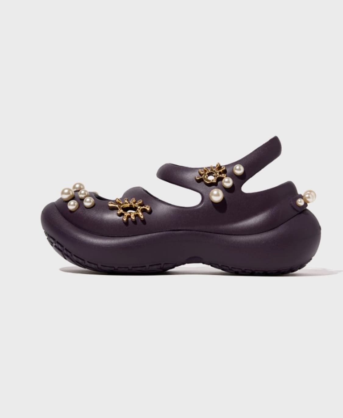 일본발매 Crocs 크록스 플랫폼 진주 메탈 샌들 샌달 시몬로샤 퍼플 상품이미지7