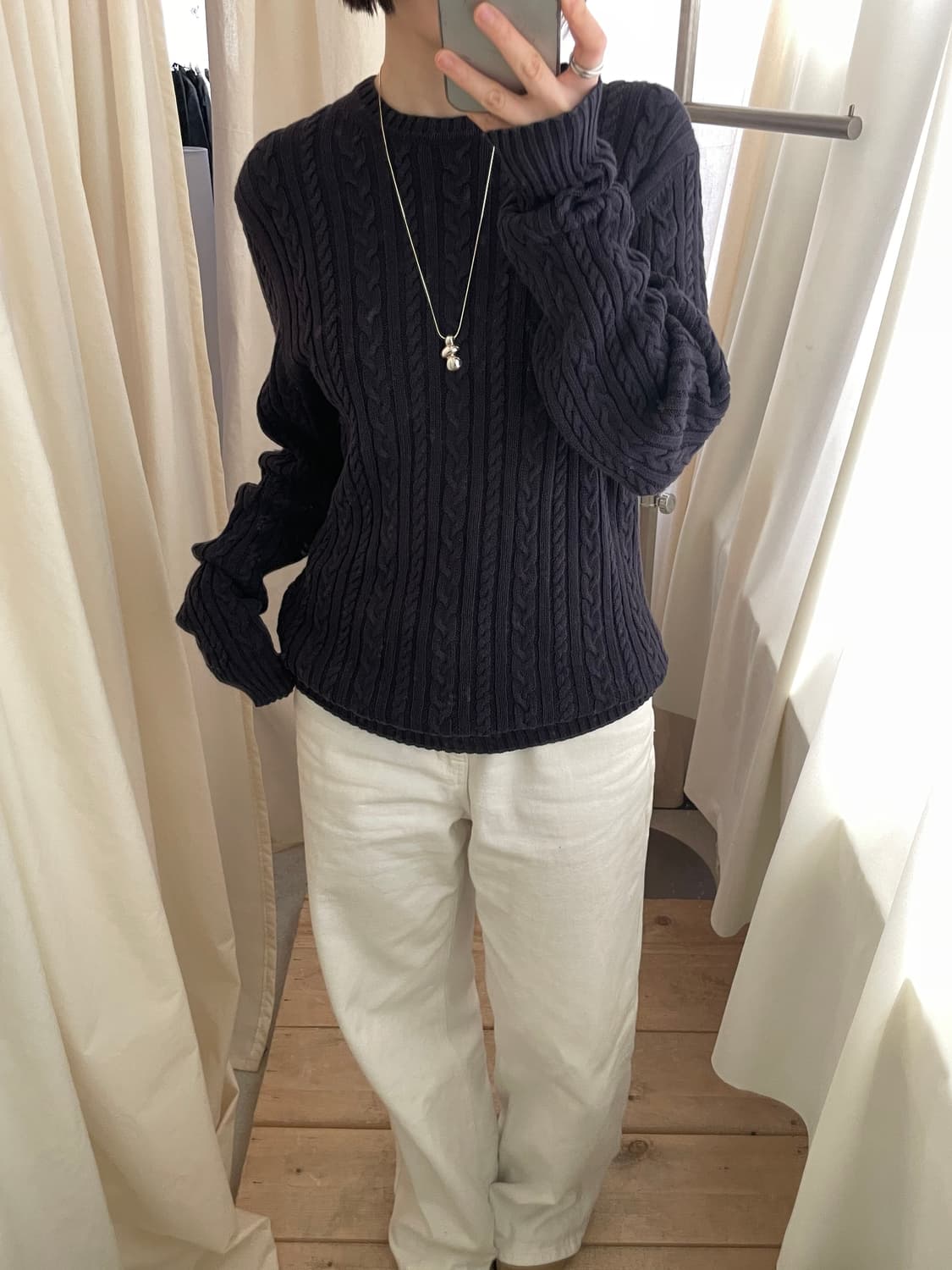 cotton-linen blended cable knit 상품이미지7