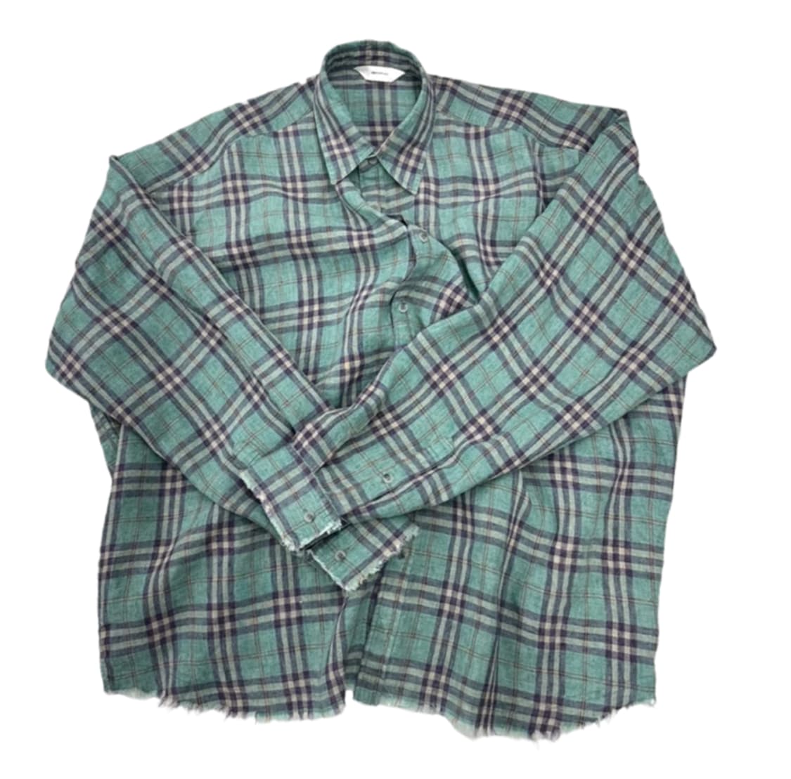 (1) 논노드 플렉서블 스트링 체크 셔츠 이탈리안 그런지 민트 상품이미지1