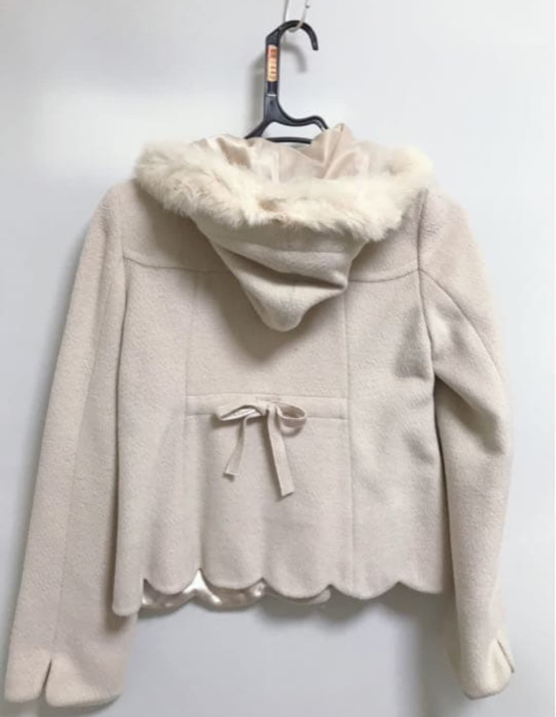 일브 로디스포토깔 윌셀렉션 토끼모피 리본 후드 핑크숏코트 무스탕 리즈리사 상품이미지2