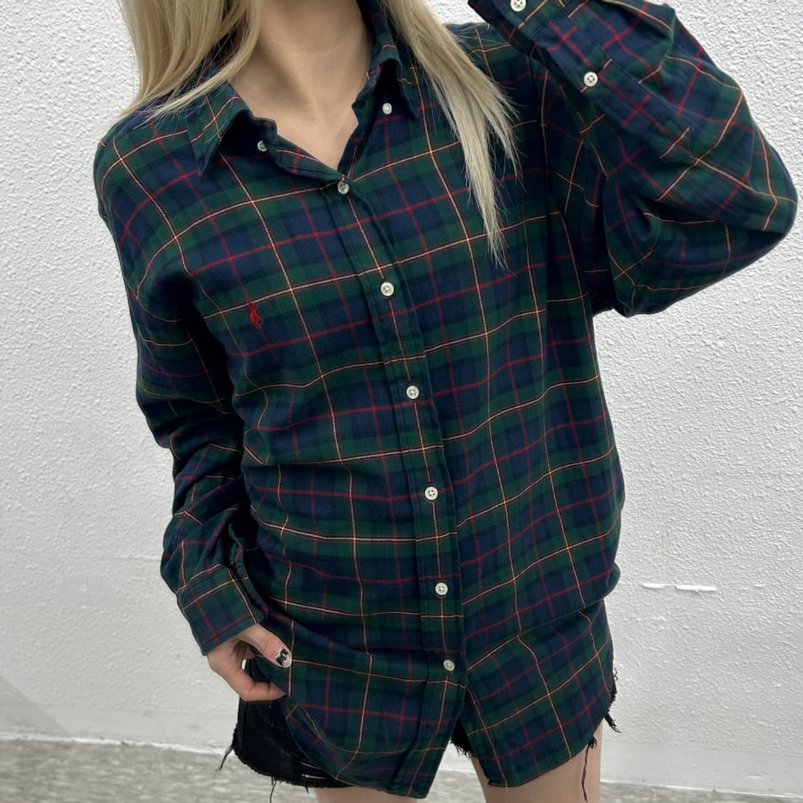 폴로 랄프로렌 레드포니 타탄체크 셔츠 L 상품이미지1