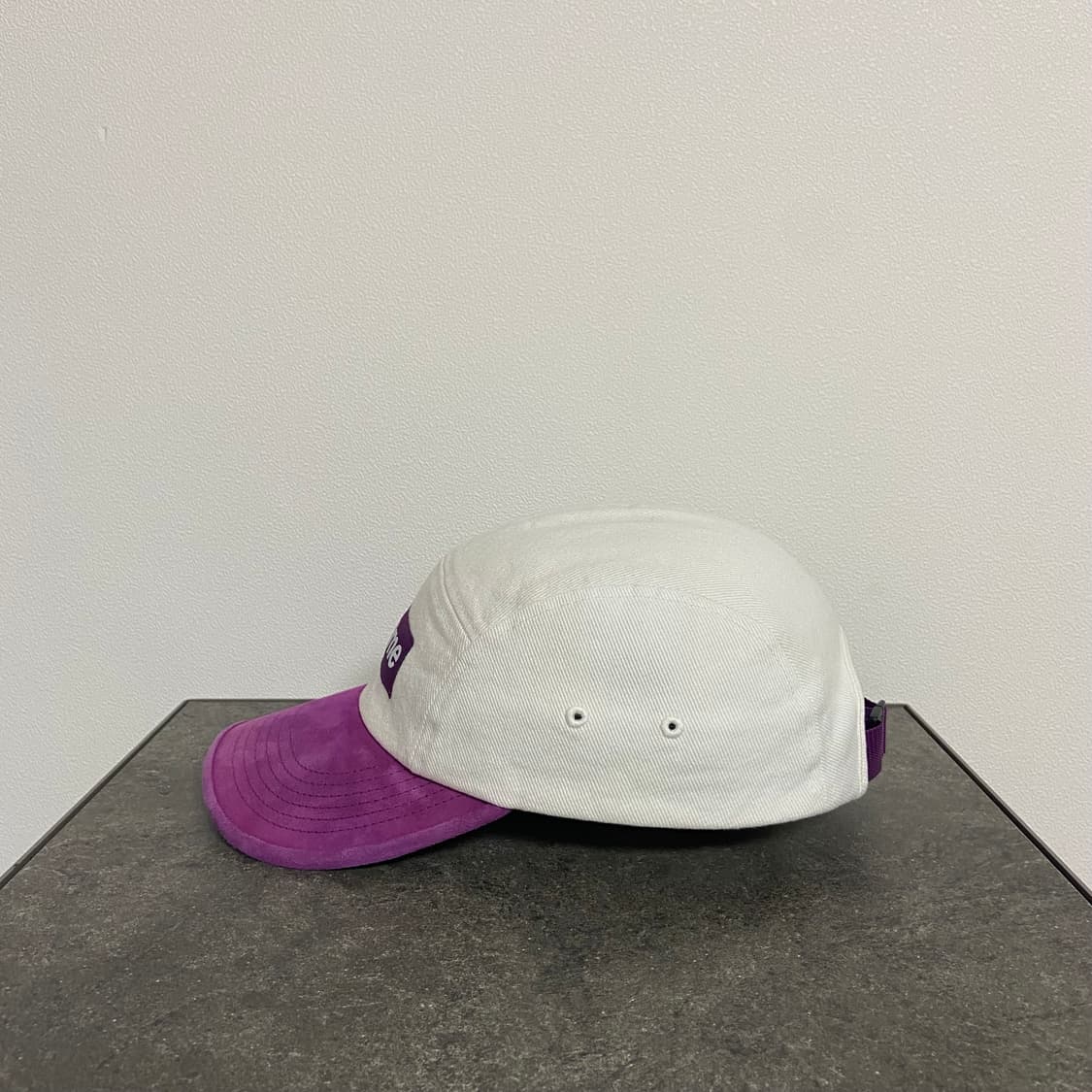 (OS) 슈프림 박스로고 캠프캡 모자 스웨이드 바이저 퍼플 내츄럴 상품이미지2