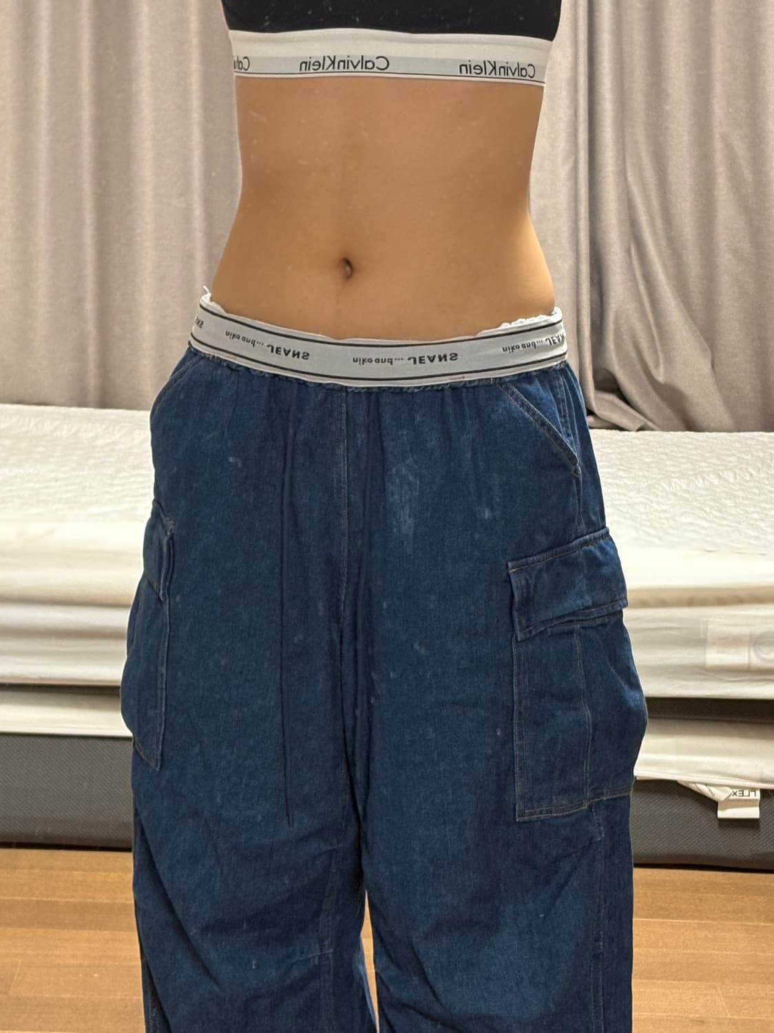 니코 앤드 힙합 와이드 데님 팬츠 중청 상품이미지3