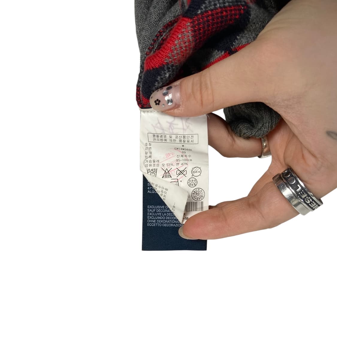 타미힐피거 체크 브이넥 니트 상품이미지4