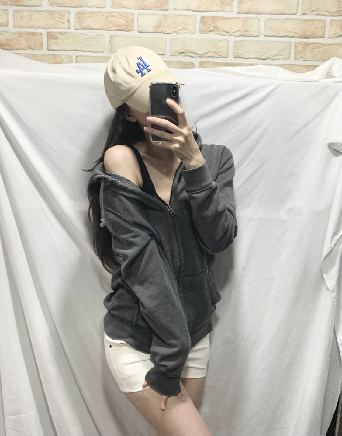 아베크롬비 후디집업,그레이,S 상품이미지4