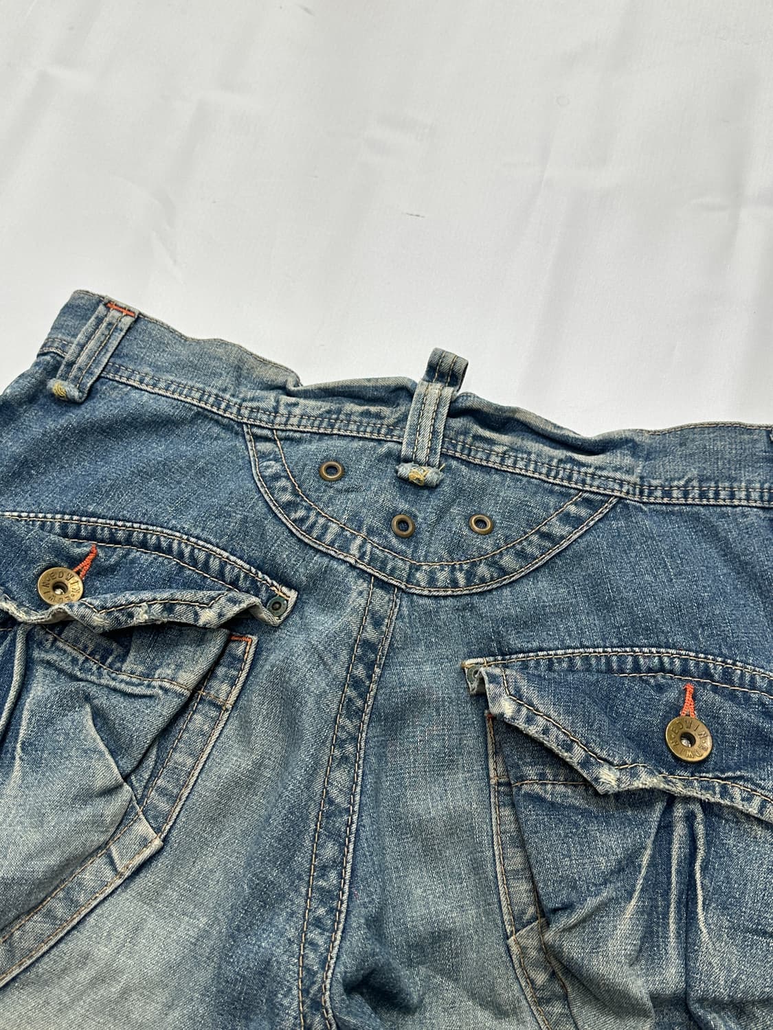 재팬 EDWIM 505 레귤러 스트레이트  7부 팬츠 빈티지 워싱 데님 상품이미지4