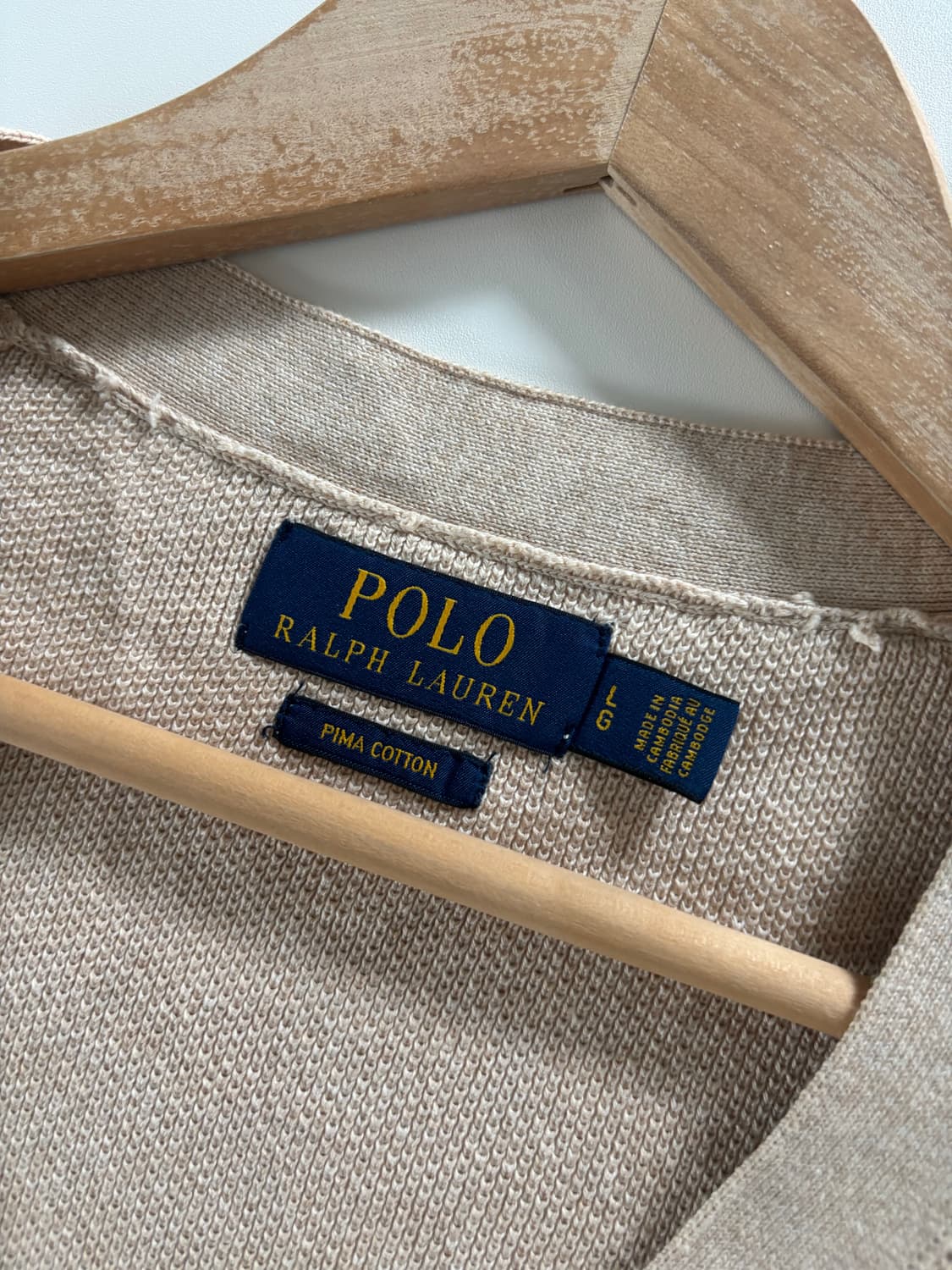 Polo 폴로 랄프로렌 아이보리 베이지 컬러 피마코튼 브이넥 가디건 상품이미지7