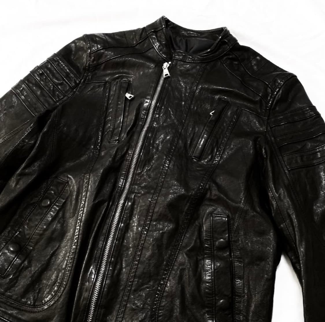 Vintage leather biker jacket 상품이미지3