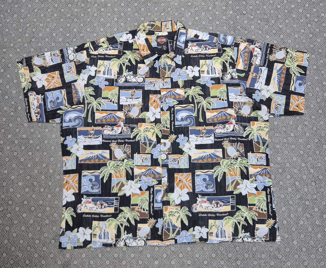 [3XL]90s US made 할리데이비슨 하와이안-826 상품이미지1