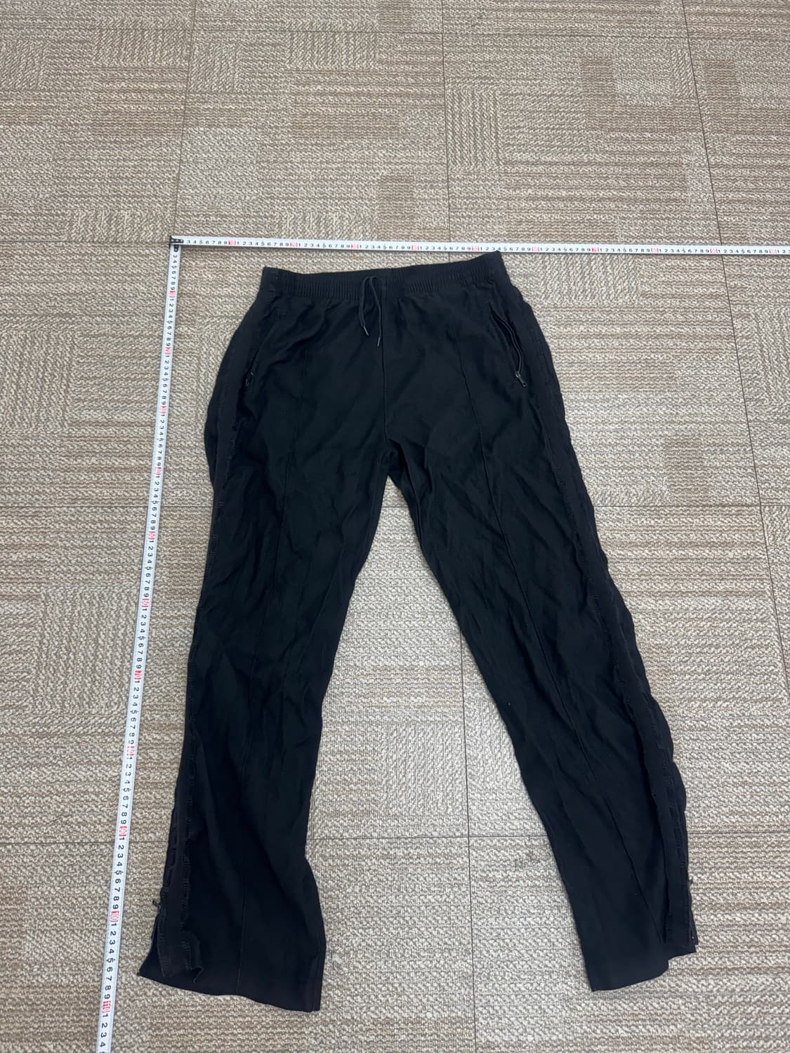 아워레가시 트랙 팬츠 블랙 캔버스 지지 상품이미지3