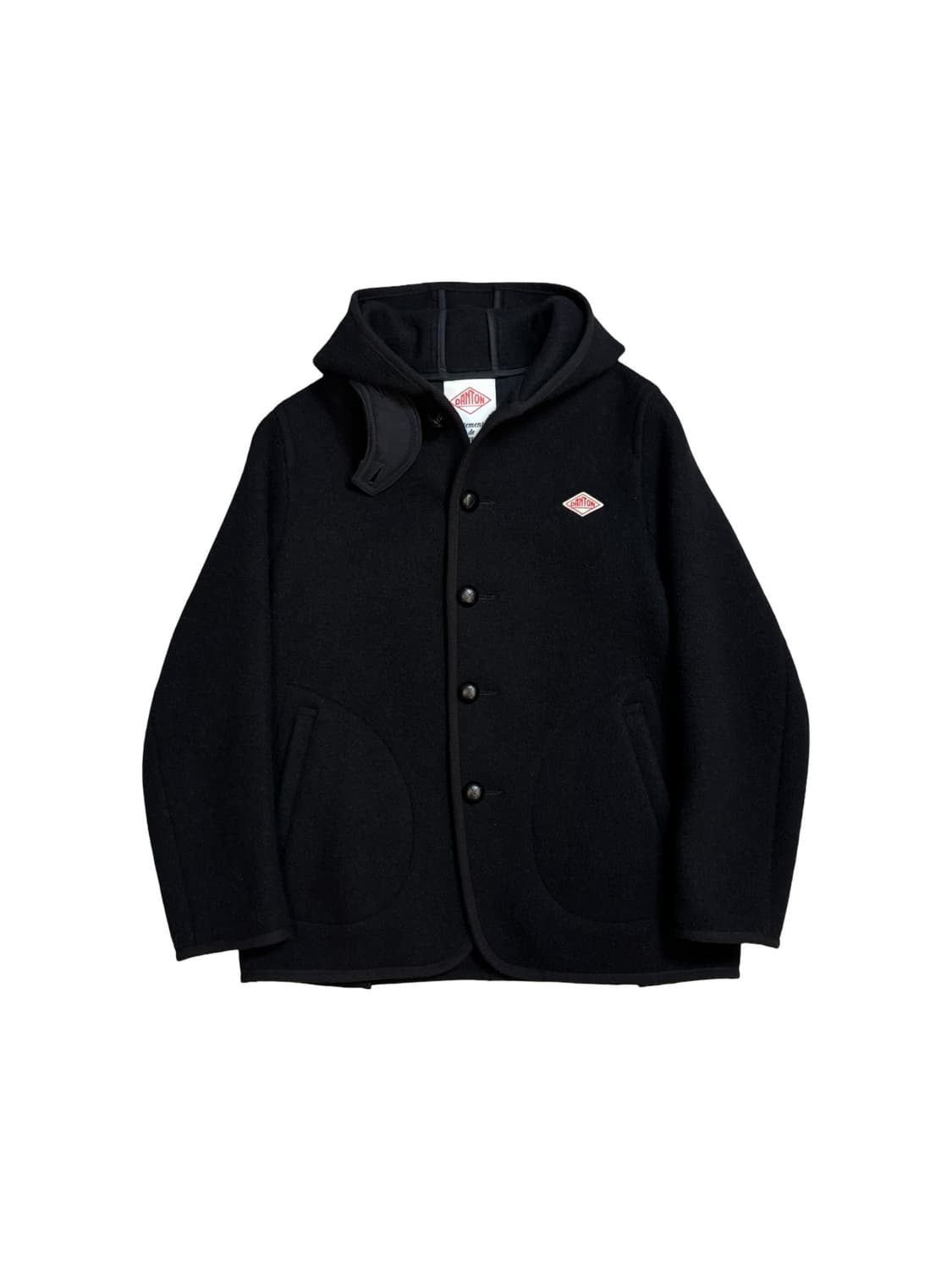 단톤 후드 울 코트 블랙 36 상품이미지1