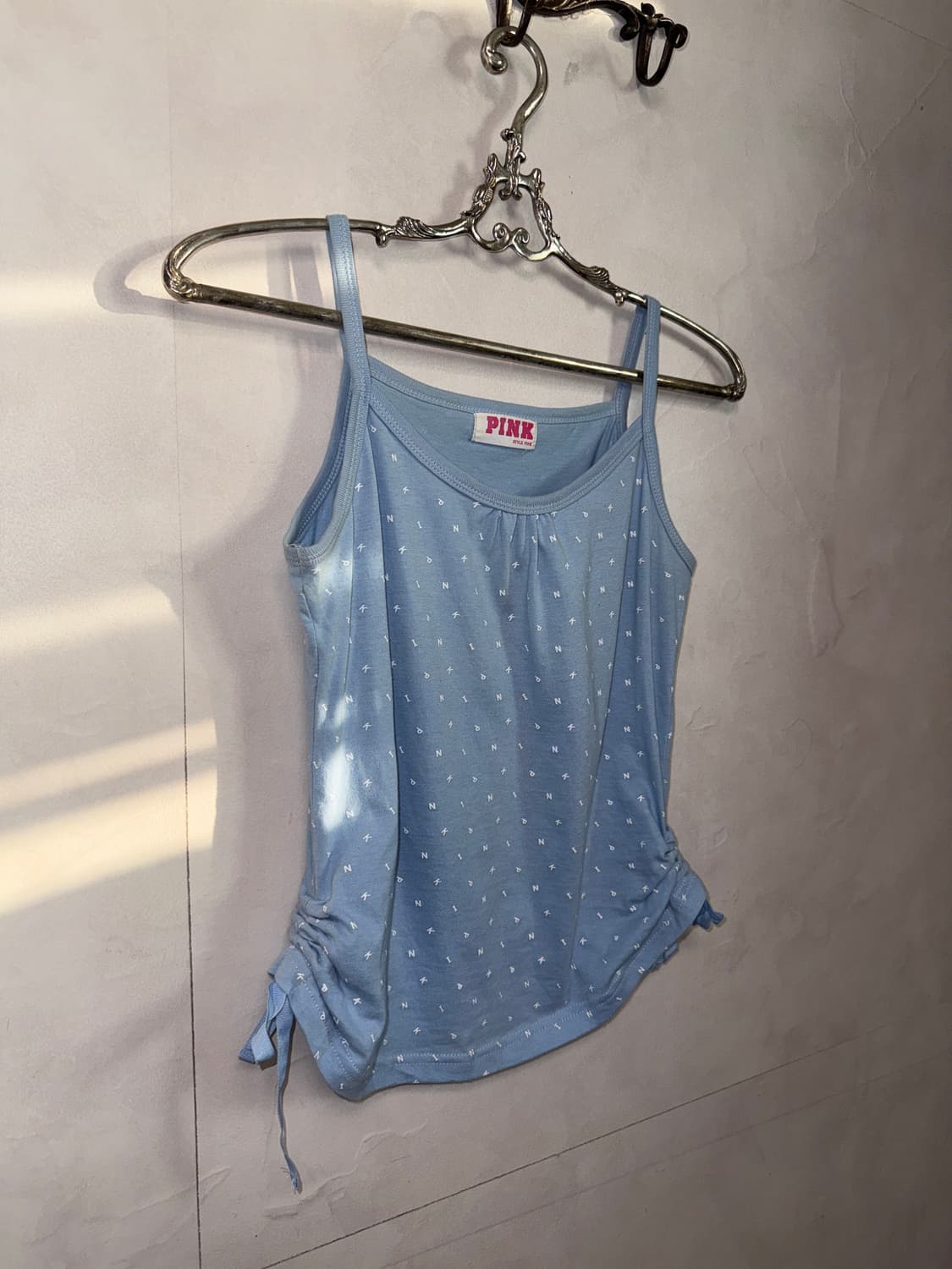 Pink mute blue side shirring sleeveless 상품이미지2