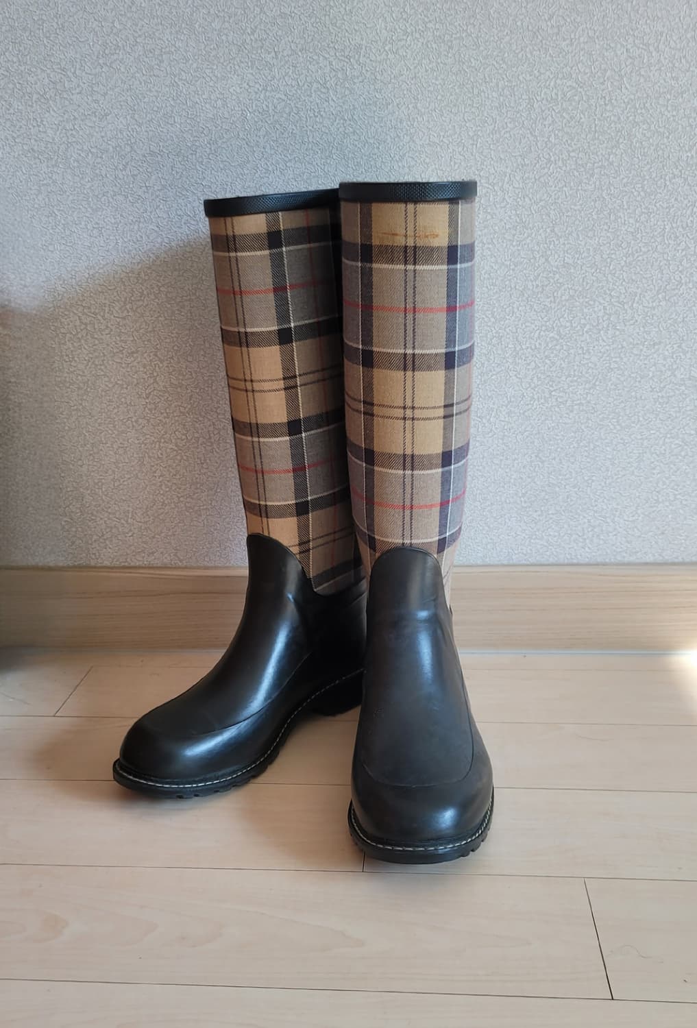 바버 체크 롱 레인부츠 240 상품이미지1